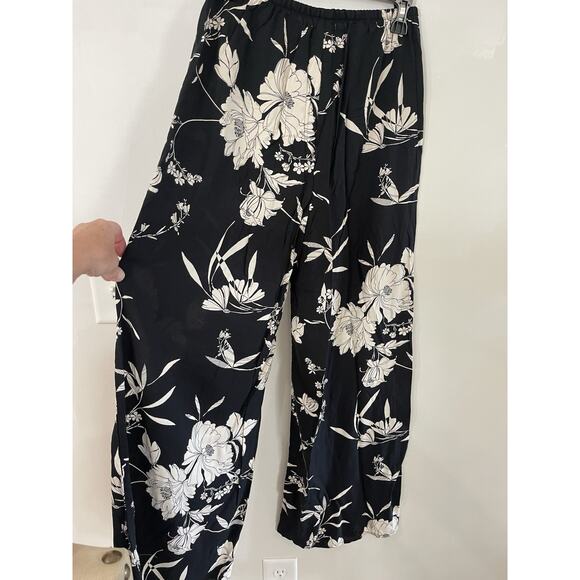NEW Z Supply Lightweight Women’s Black Floral Wide Leg Palazzo Pants Size Small - Picture 7 of 7